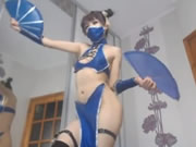 Webcam Cosplay Ninja Kız Mastürbasyon