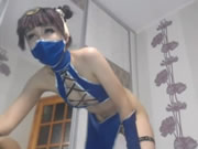 Asyalı Kız Cosplay Ninja